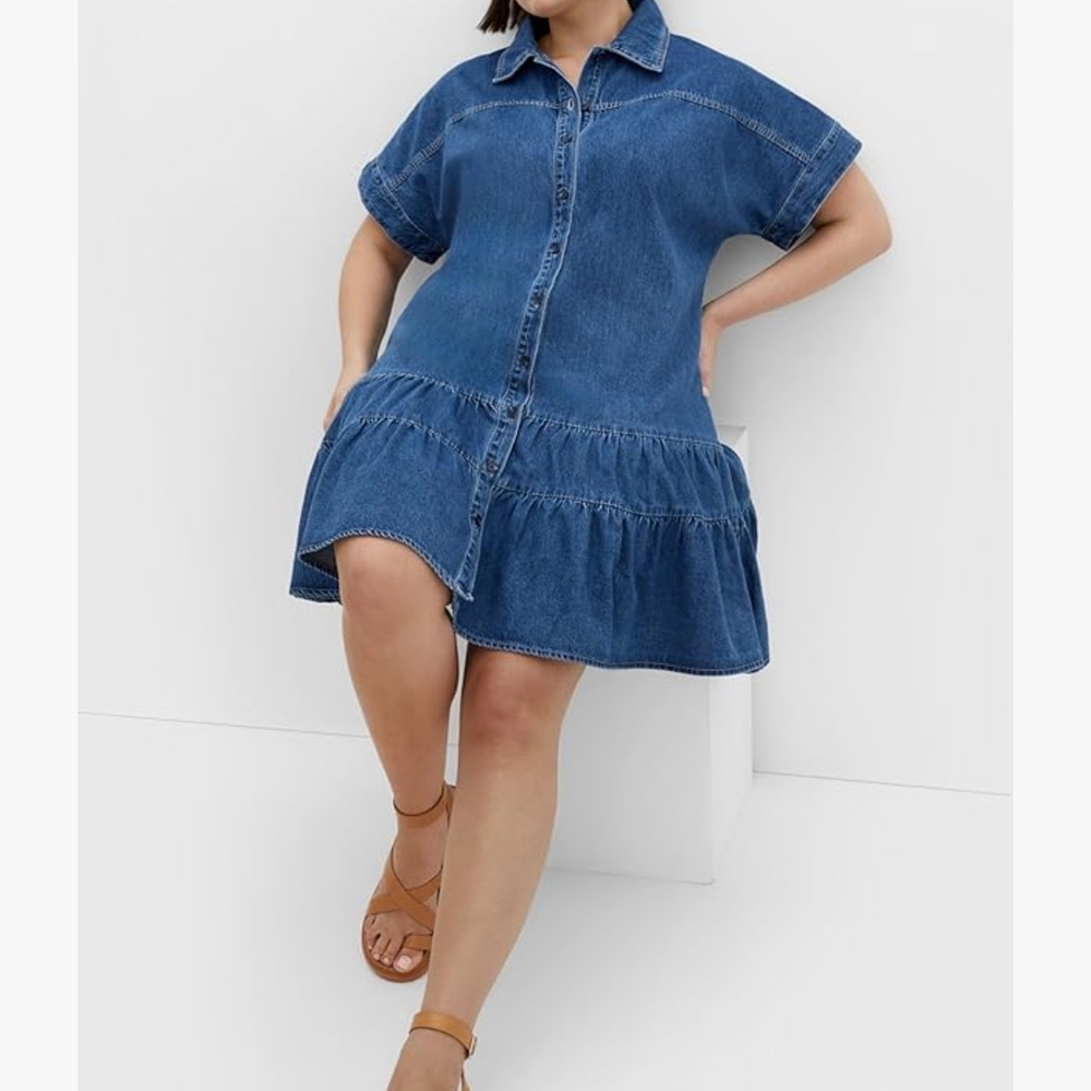 City Chic Blue Denim Dress